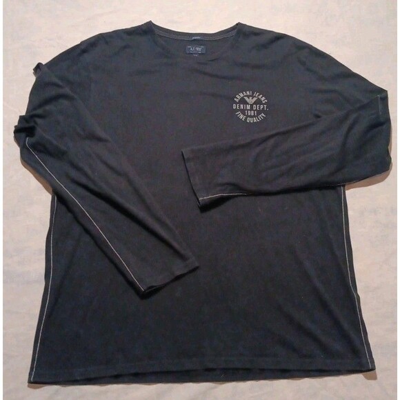 Armani Jeans Other - Armani Jeans Mens T-Shirt Size XL Black Long Sleeve Crew Neck 100% Cotton